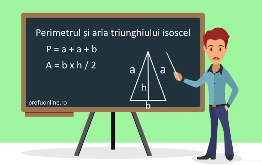 Cum se calculează perimetrul și aria triunghiului isoscel
